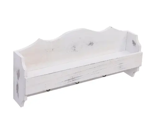 Prie Sienos Montuojama Kabykla, Balta, 50X10X23cm Mediena