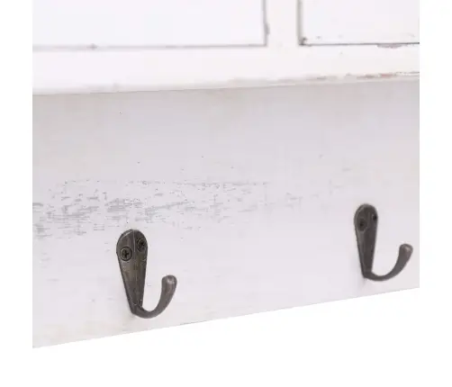 Sienas Drēbju Pakaramais, Balts, 50X10X34 Cm, Koks Vidaxl