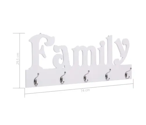 Sienas Drēbju Pakaramais Family, 74X29,5 Cm Vidaxl