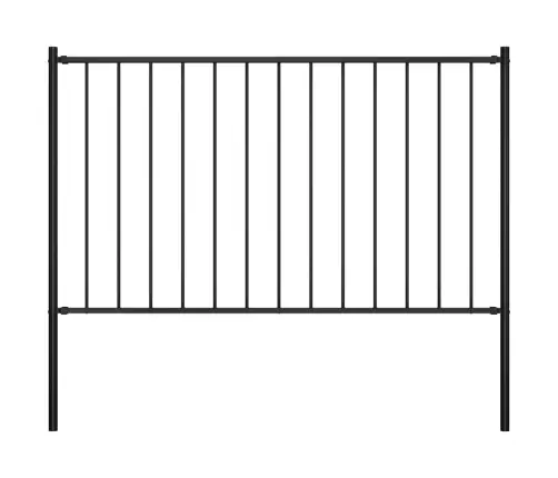 Aiapaneel Postidega, Pulbervärvitud Teras, 1,81 X 0,75 M, Must