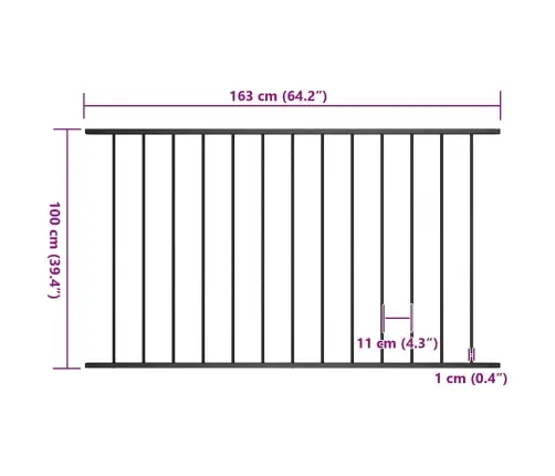 Tvoros Plokštė, Milteliniu Būdu Dažytas Plienas, 1,63X1 M, Juoda