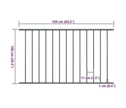Žoga Panelis, Pulverkrāsots Tērauds, 1,7X1 M, Antracīta Krāsā Vidaxl Žoga Panelis, Pulverkrāsots Tērauds, 1,7X1 M, Antracīta Krāsā Vidaxl