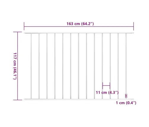 Žoga Panelis, Pulverkrāsots Tērauds, 1,7X1,25 M, Balts Vidaxl
