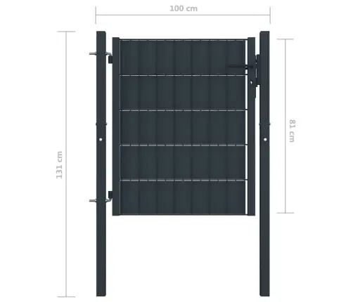 Aiavärav, Pvc Ja Teras, 100 X 81 cm Antratsiithall