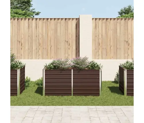 Augstā Puķu Kaste, 160X80X77 Cm, Cinkots Tērauds, Brūna Vidaxl