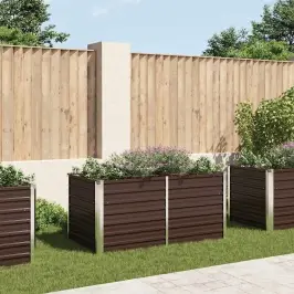 Augstā Puķu Kaste, 160X80X77 Cm, Cinkots Tērauds, Brūna Vidaxl