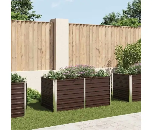 Augstā Puķu Kaste, 160X80X77 Cm, Cinkots Tērauds, Brūna Vidaxl