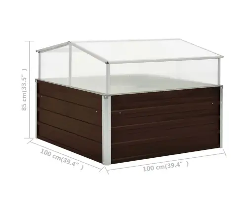 Kasvuhoone Pruun 100 X 100 X 85 cm Tsingitud Teras