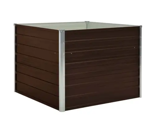 Augstā Puķu Kaste, 100X100X77 Cm, Cinkots Tērauds, Brūna Vidaxl