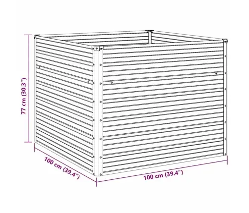 Augstā Puķu Kaste, 100X100X77 Cm, Cinkots Tērauds, Brūna Vidaxl