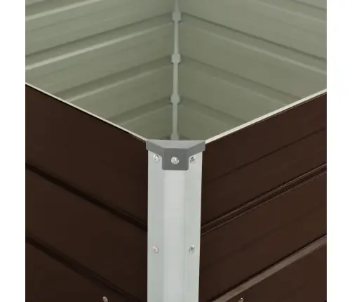 Augstā Puķu Kaste, 100X100X77 Cm, Cinkots Tērauds, Brūna Vidaxl