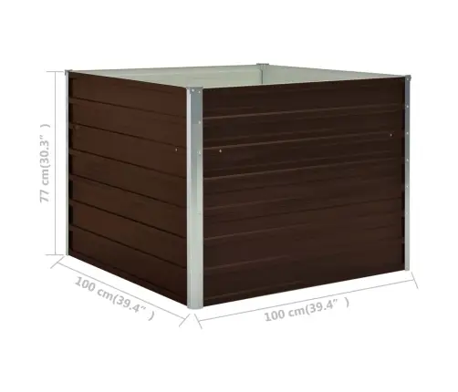 Augstā Puķu Kaste, 100X100X77 Cm, Cinkots Tērauds, Brūna Vidaxl