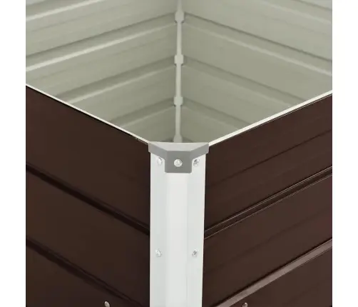 Augstā Puķu Kaste, 100X100X77 Cm, Cinkots Tērauds, Brūna Vidaxl