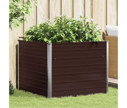 Augstā Puķu Kaste, 100X100X77 Cm, Cinkots Tērauds, Brūna Vidaxl