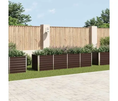 Augstā Puķu Kaste, Brūna, 320X80X77 Cm, Cinkots Tērauds Vidaxl