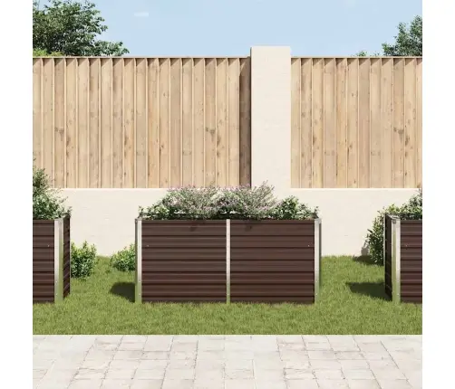 Augstā Puķu Kaste, Brūna, 160X40X77 Cm, Cinkots Tērauds Vidaxl