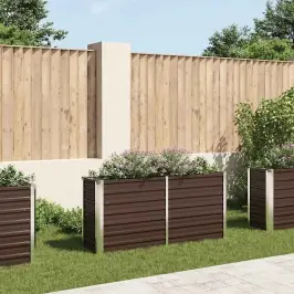 Augstā Puķu Kaste, Brūna, 160X40X77 Cm, Cinkots Tērauds Vidaxl