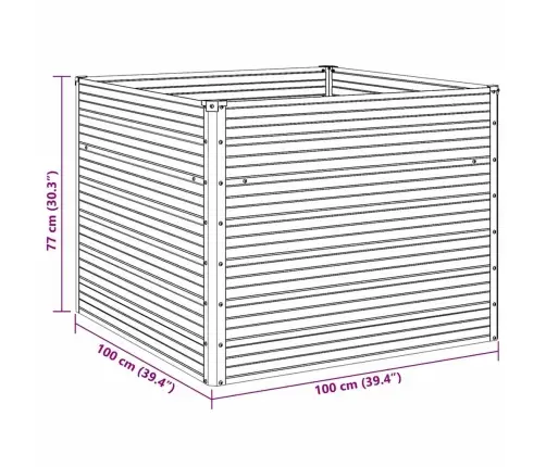 Kõrgendatud Peenrakast Antratsiit 100X100X77 Cm Tsingitud Teras