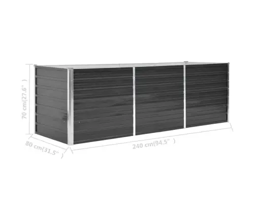 Sodo Lovelis, Antracito, 240X80X77cm Plienas, Aukštas