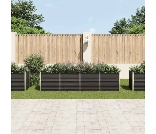 Augstā Puķu Kaste, Pelēka, 320X80X77 Cm, Cinkots Tērauds Vidaxl