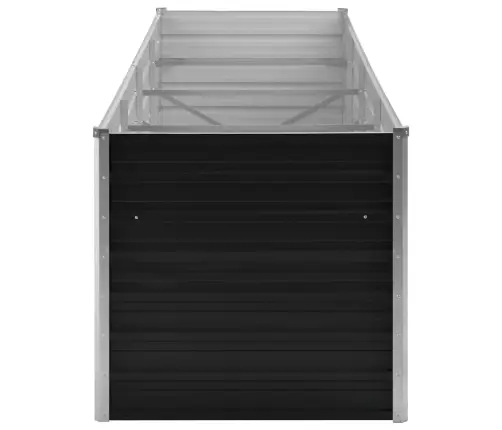 Augstā Puķu Kaste, Pelēka, 320X80X77 Cm, Cinkots Tērauds Vidaxl