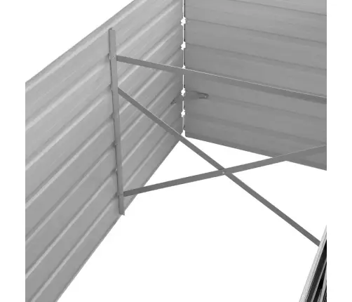 Augstā Puķu Kaste, Pelēka, 320X80X77 Cm, Cinkots Tērauds Vidaxl