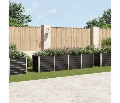 Augstā Puķu Kaste, Pelēka, 320X80X77 Cm, Cinkots Tērauds Vidaxl