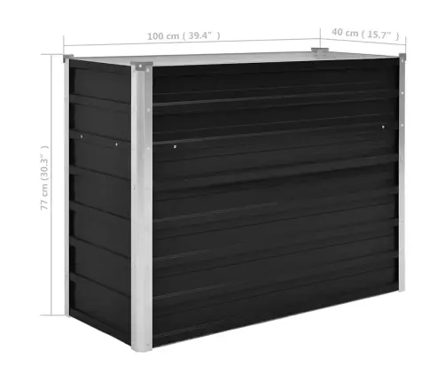 Sodo Lovelis, Antracito, 100X40X77cm Plienas, Aukštas