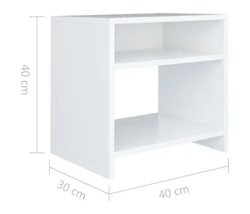 Naktsskapīši, 2 Gab., Balti, 40X30X40 Cm, Inženierijas Koks Vidaxl
