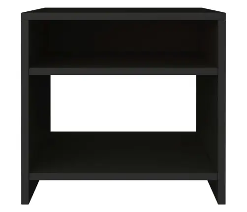 Naktinės Spintelės, 2Vnt., Juodos, 40X30X40cm Apdirbta Mediena