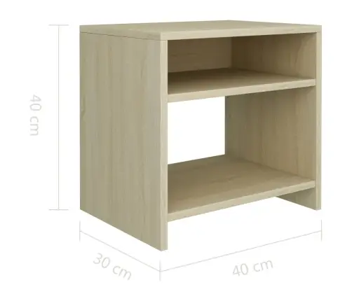 Naktsskapītis, Ozola Krāsa, 40X30X40 Cm, Inženierijas Koks Vidaxl