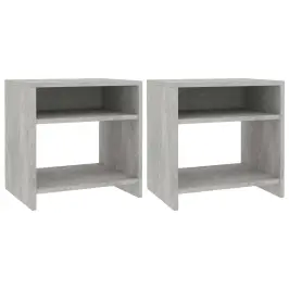 Naktinės Spintelės, 2Vnt., Betono, 40X30X40cm Apdirbta Mediena