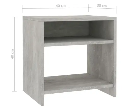 Naktinės Spintelės, 2Vnt., Betono, 40X30X40cm Apdirbta Mediena