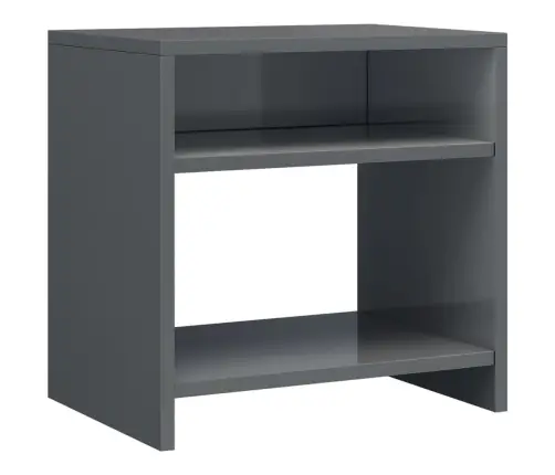 Naktsskapītis, 40X30X40 Cm, Spīdīgi Pelēks, Skaidu Plāksne  Vidaxl