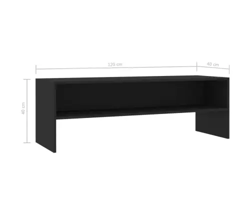 Tv Skapītis, 120X40X40 Cm, Melns, Inženierijas Koks Vidaxl