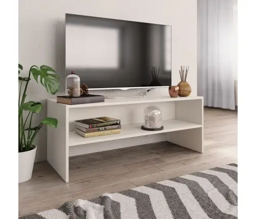 Tv Skapītis, 100X40X40 Cm, Balts, Inženierijas Koks Vidaxl