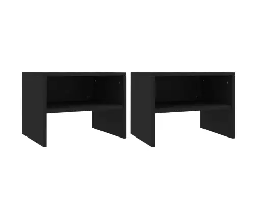 Naktsskapīši, 2 Gab., Melni, 40X30X30 Cm, Inženierijas Koks Vidaxl