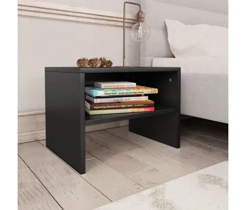 Naktsskapīši, 2 Gab., Melni, 40X30X30 Cm, Inženierijas Koks Vidaxl