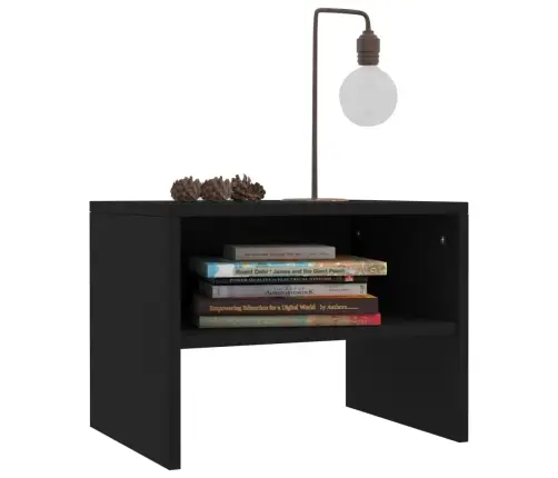 Naktsskapīši, 2 Gab., Melni, 40X30X30 Cm, Inženierijas Koks Vidaxl