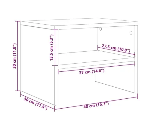 Naktinė Spintelė, Sonoma Ąžuolo, 40X30X30cm Apdirbta Mediena