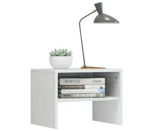 Naktinės Spintelės, 2Vnt., Baltos, 40X30X30cm Apdirbta Mediena