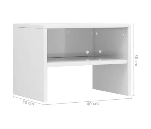 Naktinės Spintelės, 2Vnt., Baltos, 40X30X30cm Apdirbta Mediena