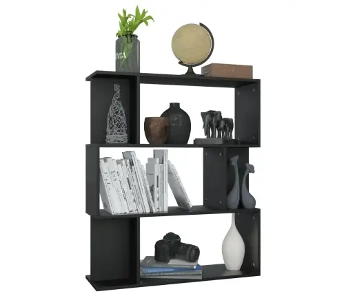 Spintelė Knygoms/Kambario Pertvara, Juoda, 80X24X96cm Mediena