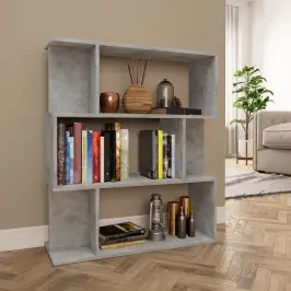 Grāmatu Plaukts, 80X24X96 Cm, Betonpelēks, Inženierijas Koks Vidaxl