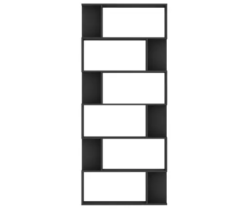 Spintelė Knygoms/Kambario Pertvara, Juoda, 80X24X192cm Mediena