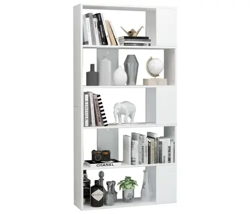 Spintelė Knygoms/Kambario Pertvara, Balta, 80X24X159cm Blizgi