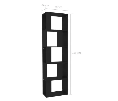 Raamaturiiul/Ruumijagaja Must 45 X 24 X 159 Cm Tehispuit Raamaturiiul/Ruumijagaja Must 45 X 24 X 159 Cm Tehispuit