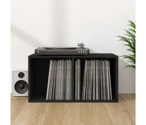 Dėžė Vinilinėms Plokštelėms, Juoda, 71X34X36cm Mediena