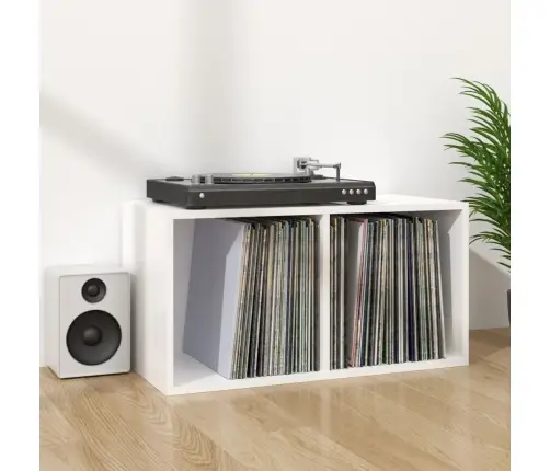 Dėžė Vinilinėms Plokštelėms, Balta, 71X34X36cm Mediena, Blizgi