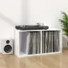 Dėžė Vinilinėms Plokštelėms, Balta, 71X34X36cm Mediena, Blizgi